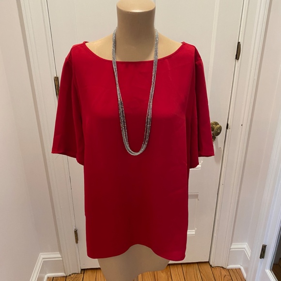 Beautiful Red Chico's Blouse - Size 3 - Picture 2 of 9